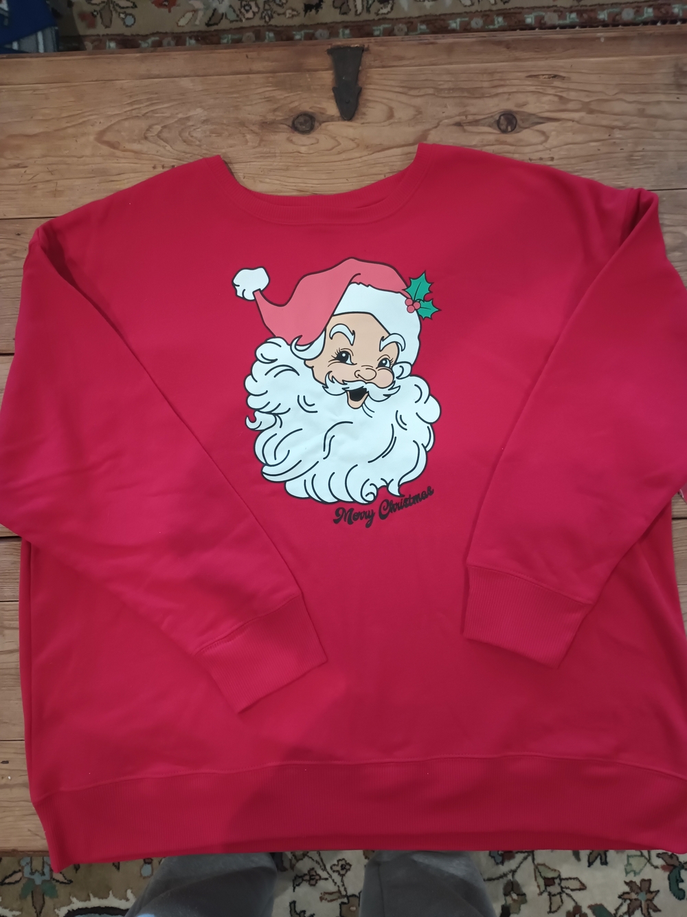 Holiday Time Women's Santa Graphic Sweatshirt XL